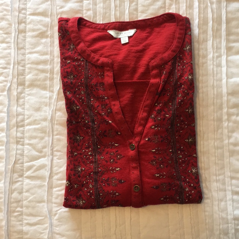 Lucky Brand Long Sleeve Button Down T-Shirt